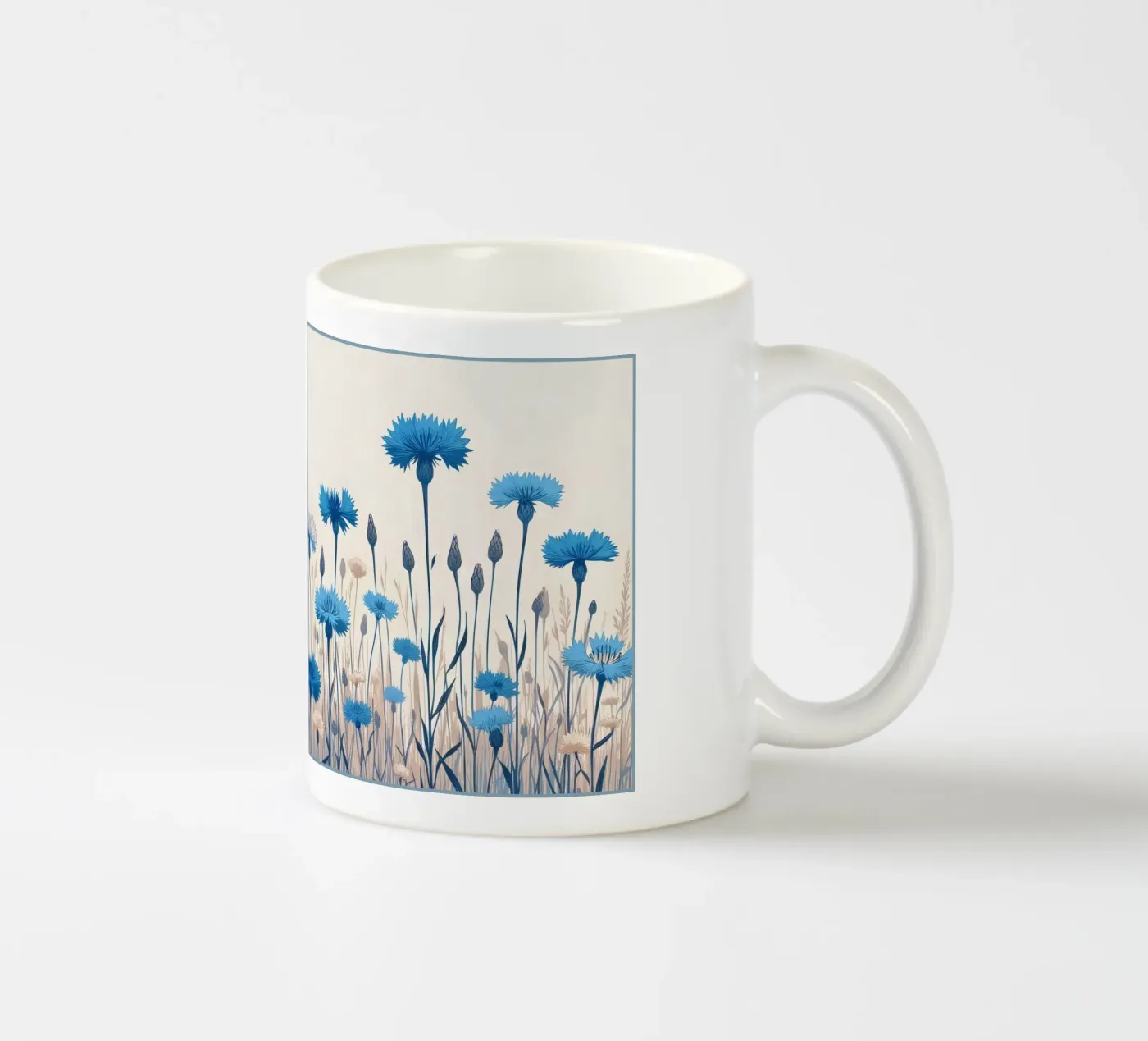 Cornflowers Keramik Tasse von Digital Naive