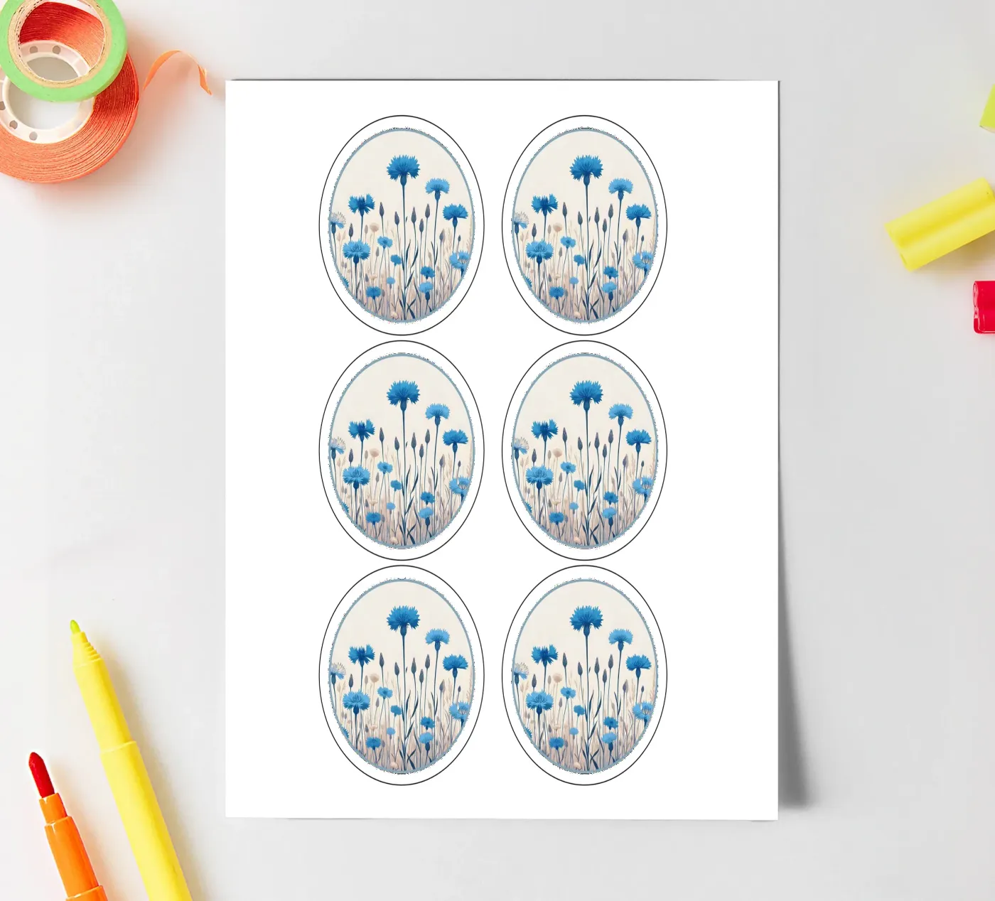 Cornflowers sticker sheet by Digital Naive