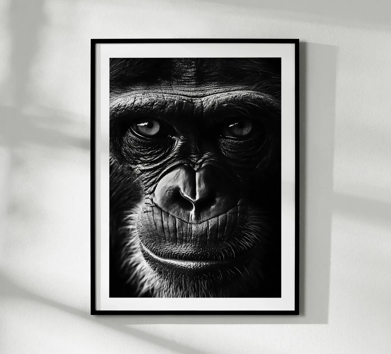 Intenso ritratto di una scimmia carta hahnemühle da Monochrome