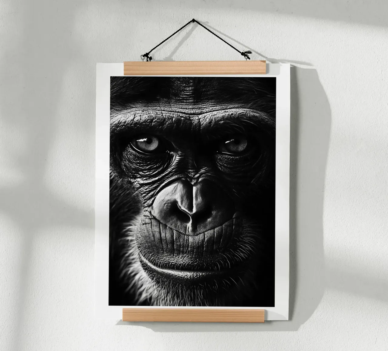 Intenso ritratto di una scimmia carta hahnemühle da Monochrome