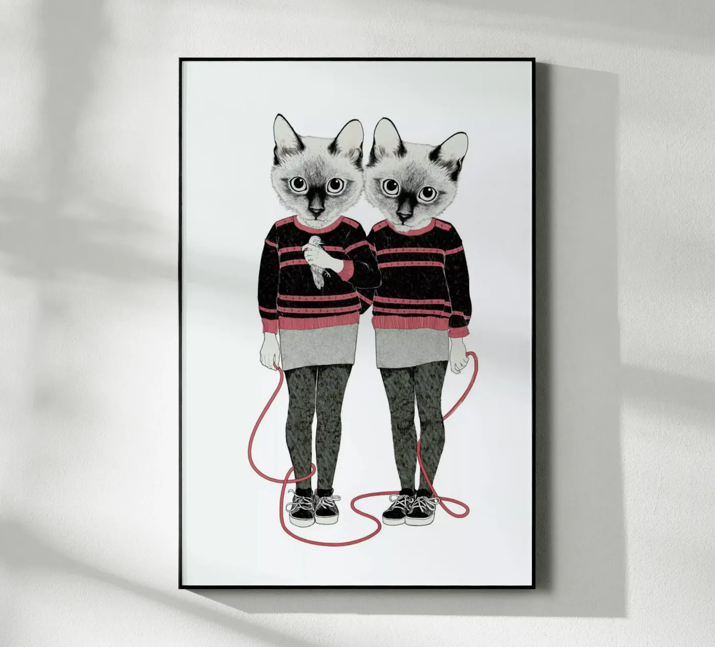 Siames Twins acryl van Laura Graves