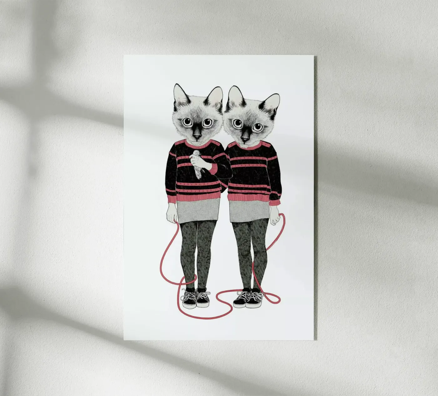 Siames Twins acryl van Laura Graves