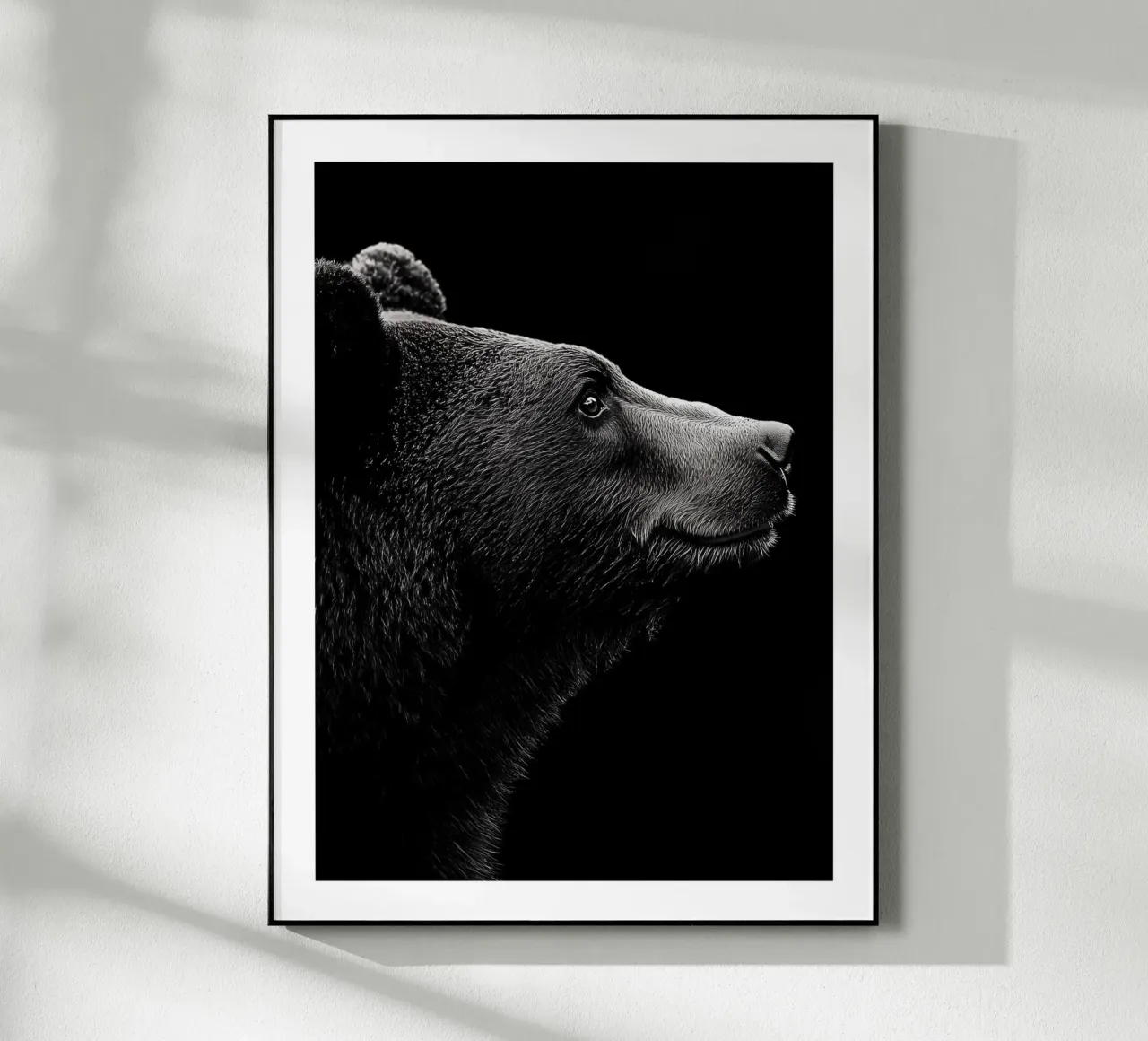 Elegante profilo di un orso plexiglass da Monochrome