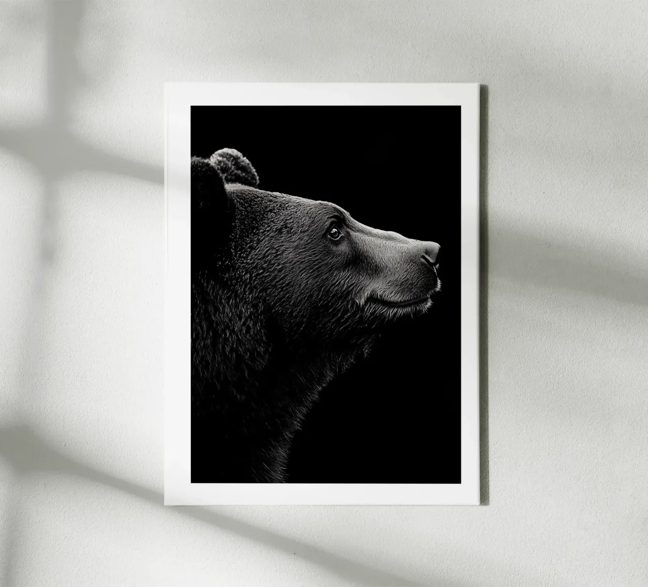 Elegante profilo di un orso tela da Monochrome