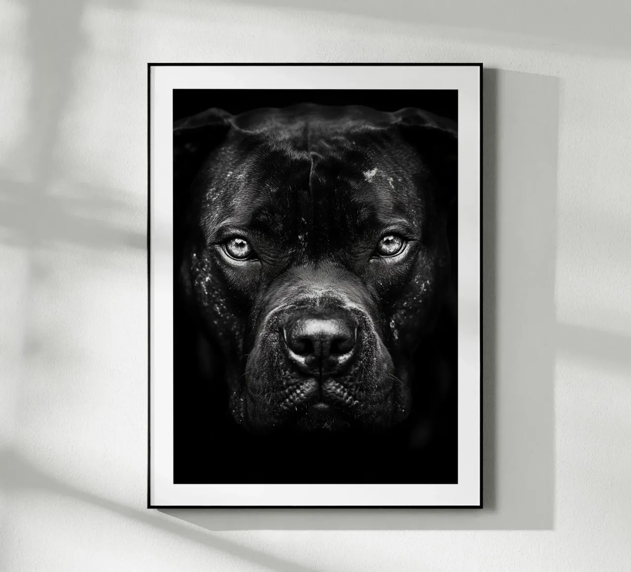 Imponente ritratto di un cane plexiglass da Monochrome