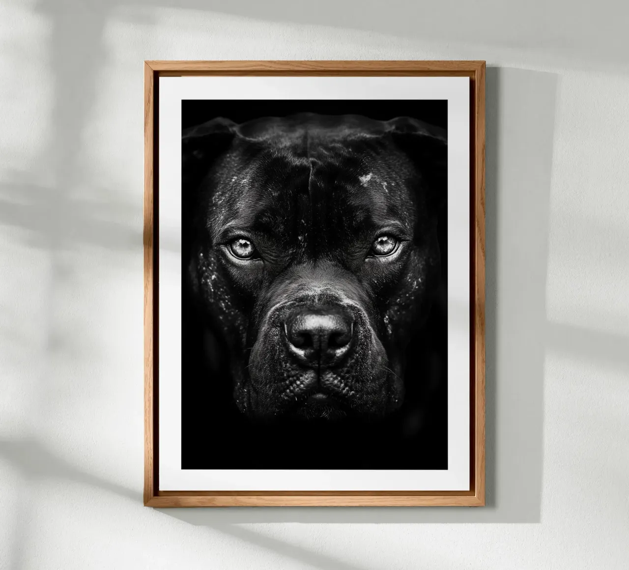 Imponente ritratto di un cane alluminio dibond da Monochrome