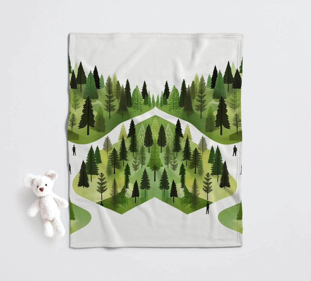 Green Emerge 3 - horizontal forest coperta in pile da The Quiet Senju