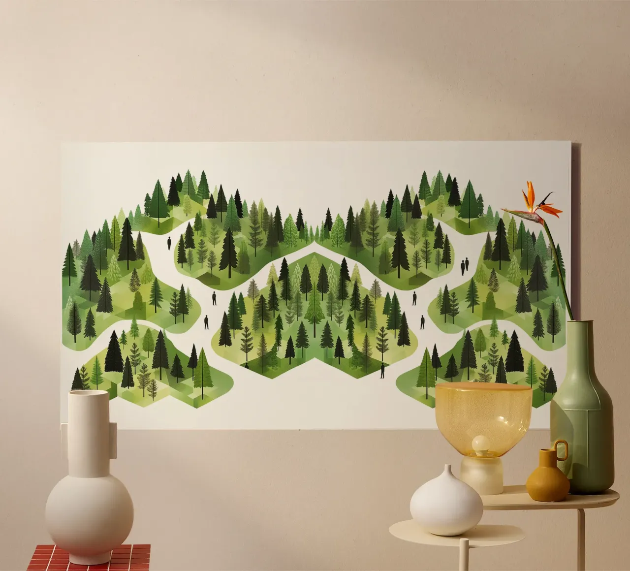 Green Emerge 3 - horizontal forest tela con Cornice a cassetta da The Quiet Senju
