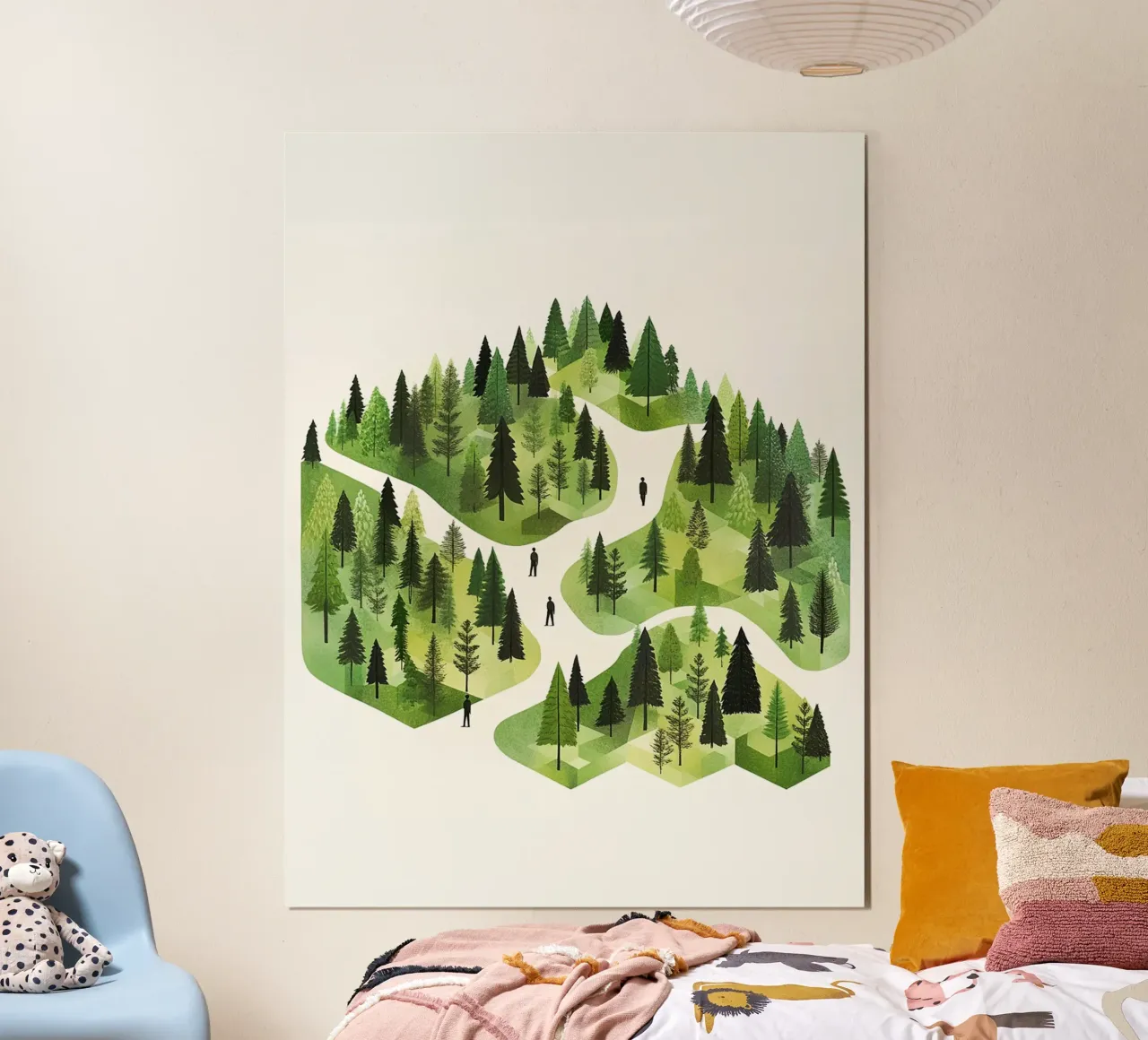 Green emerge 3 - icon poster con telaio in legno da The Quiet Senju
