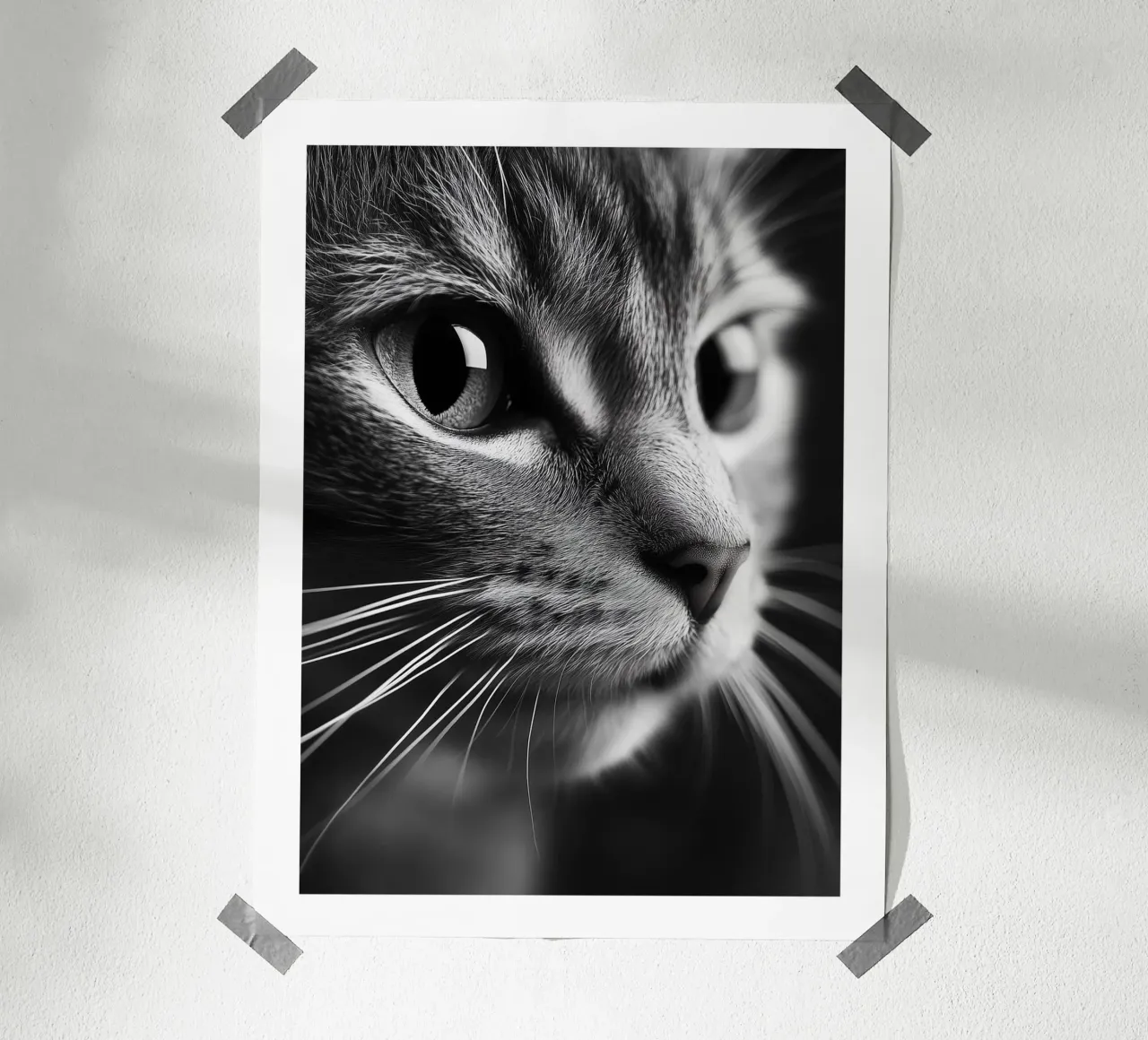 Künstlerische Nahaufnahme einer Katze Hahnemühle von Monochrome