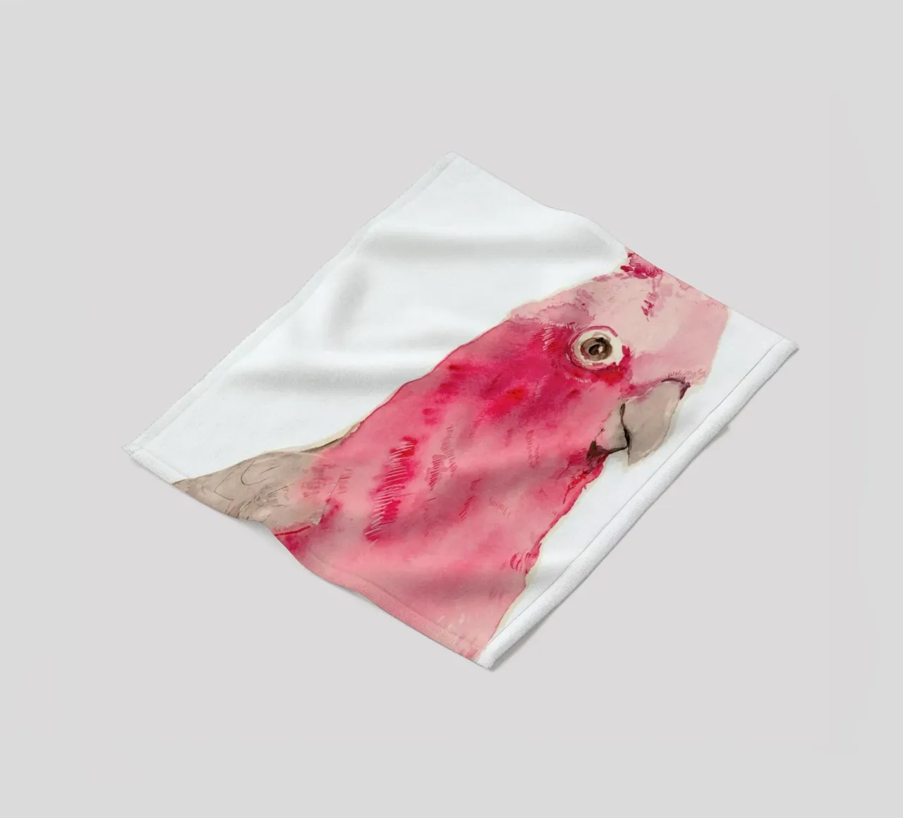 Pink Parrot fleece blanket by Niina Pechkovskaya