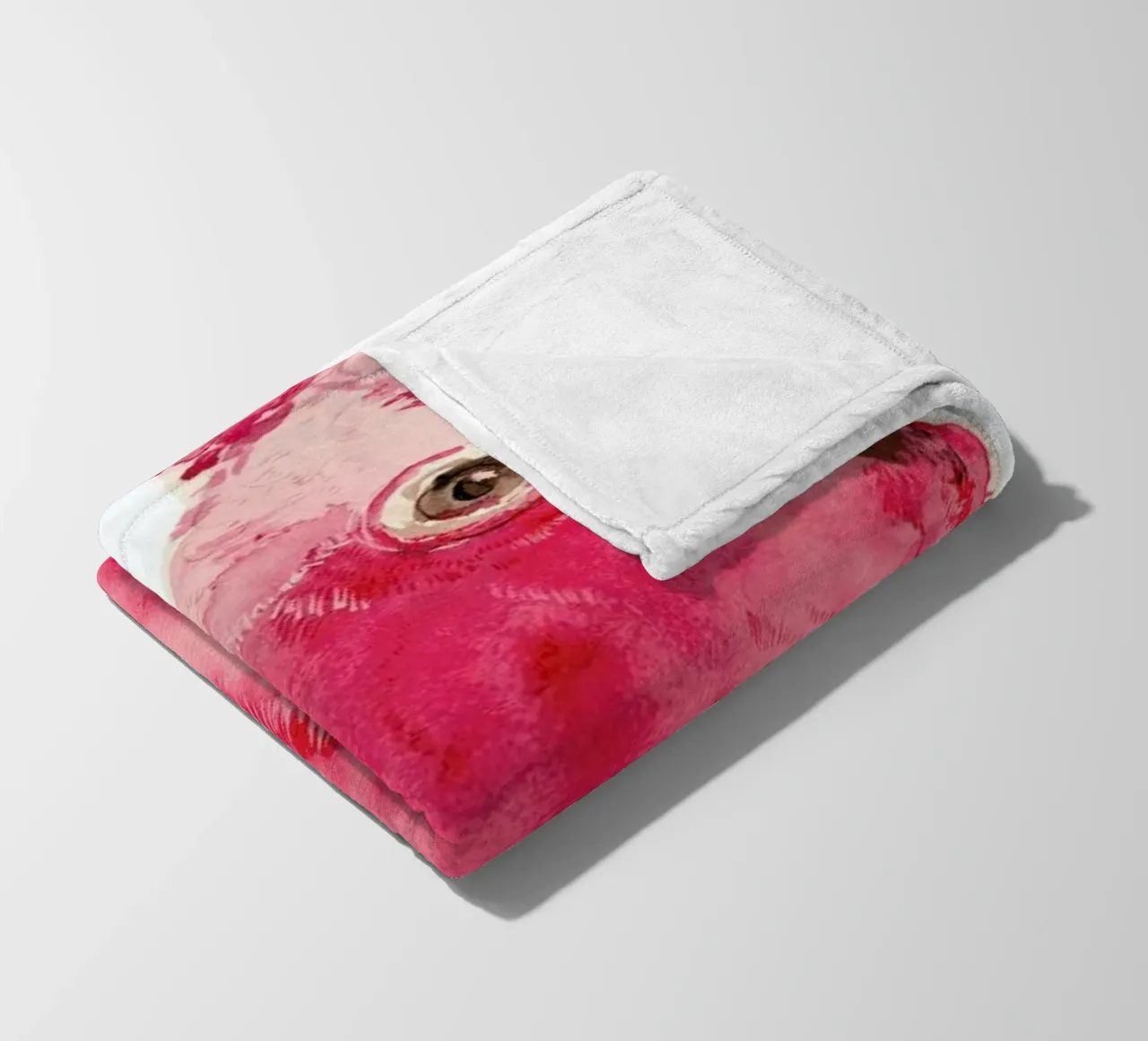 Pink Parrot fleece blanket by Niina Pechkovskaya