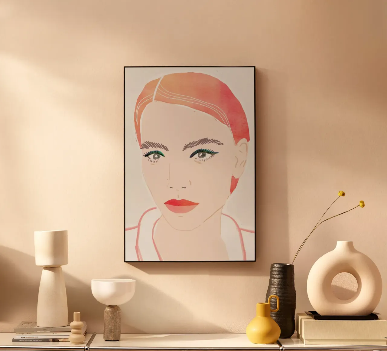 Girl With Red Hair acrylic glass by Niina Pechkovskaya