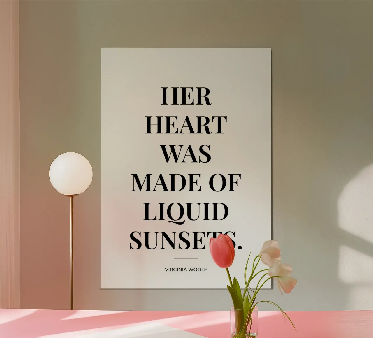 Su corazón estaba hecho de citas de atardeceres líquidos poster de Paigaam Studio