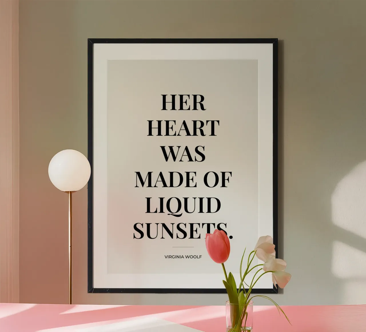 Su corazón estaba hecho de citas de atardeceres líquidos poster de Paigaam Studio