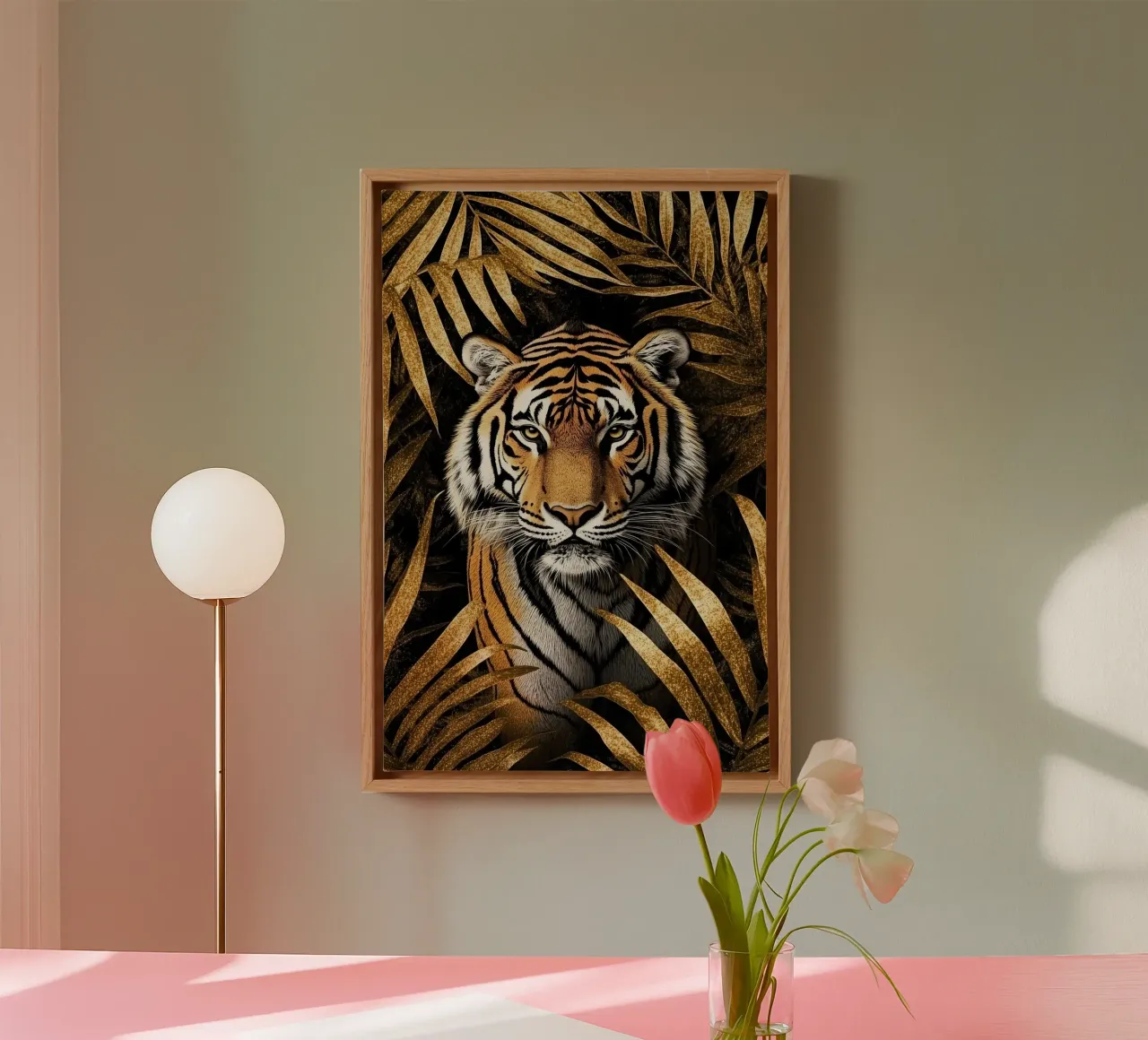 Tijgers in de gouden luxe jungle canvas met Baklijst van Autofocus
