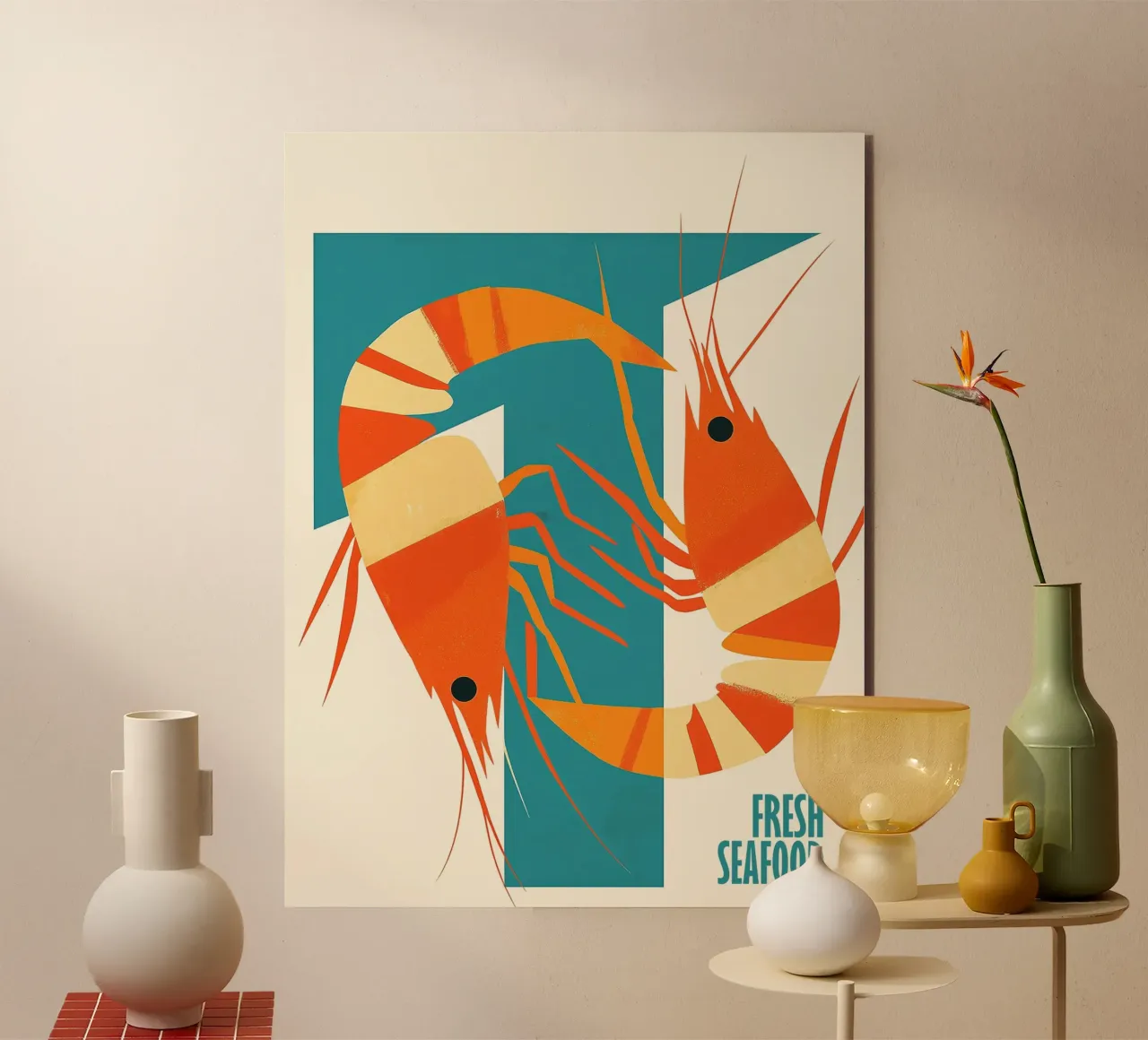 Poster di design per la cucina a base di pesce fresco pannello forex da Autofocus