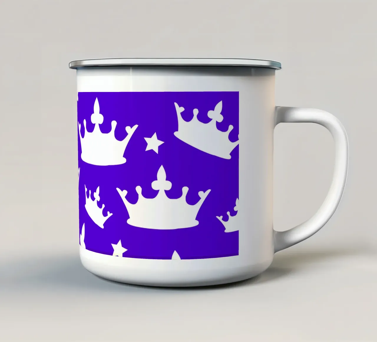 Crown with stars pattern tazza in smalto da baobabprintstore