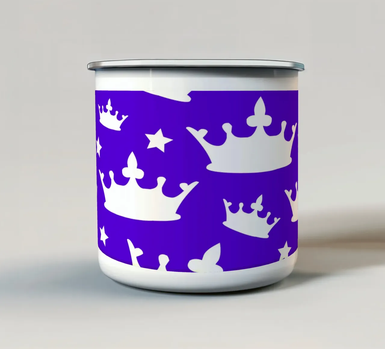 Crown with stars pattern tazza in smalto da baobabprintstore