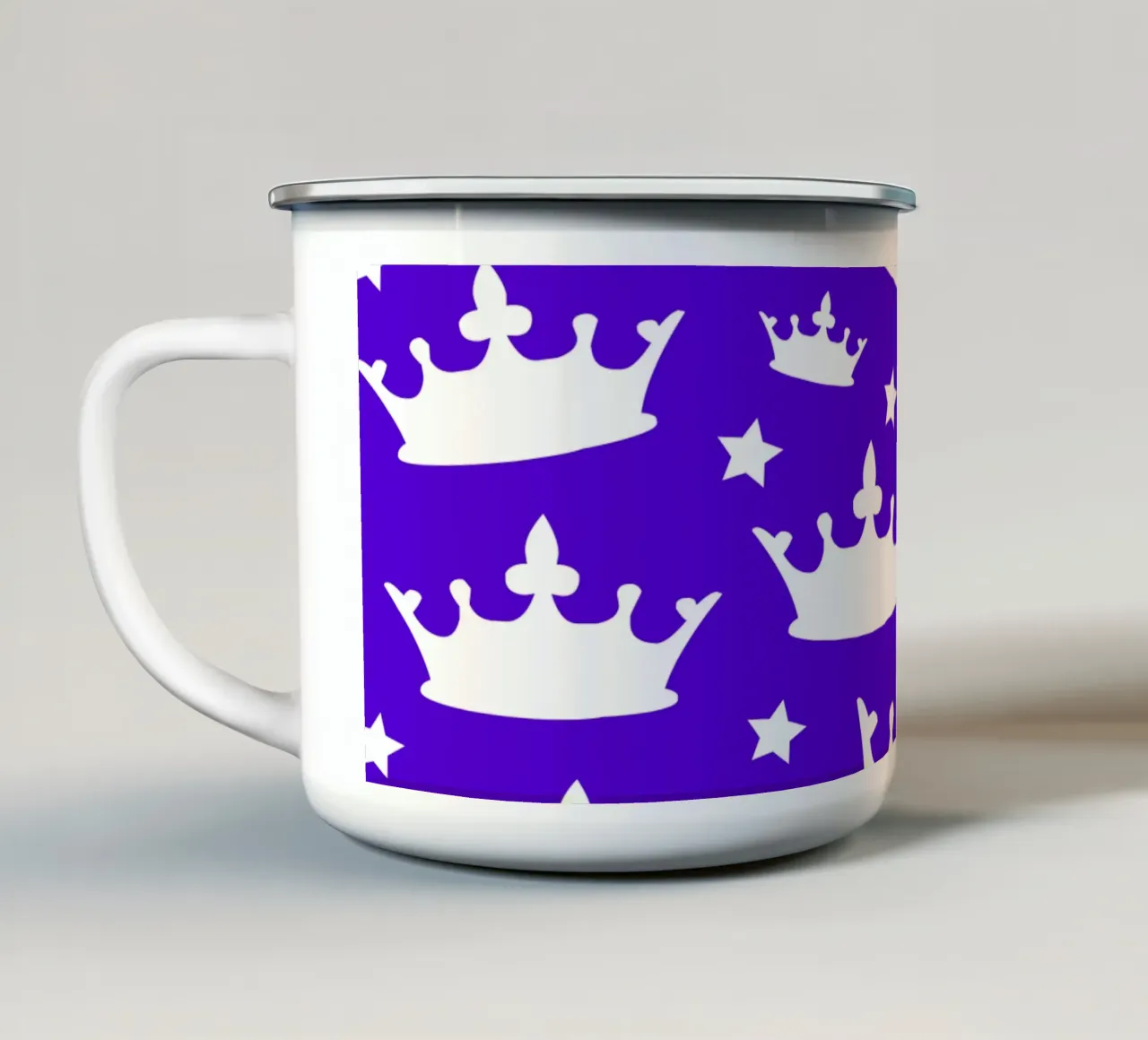 Crown with stars pattern tazza in smalto da baobabprintstore