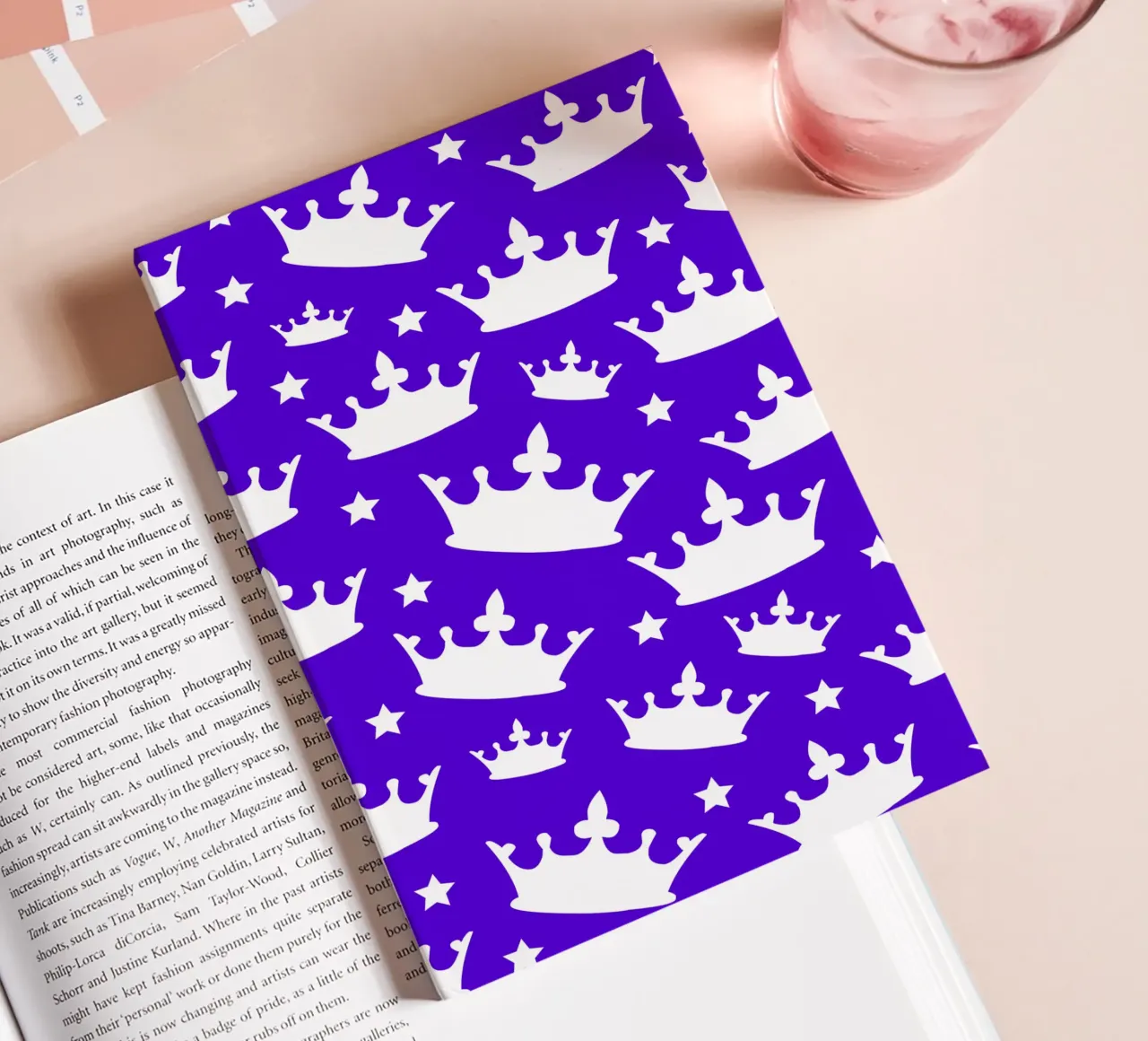 Crown with stars pattern notebook by baobabprintstore