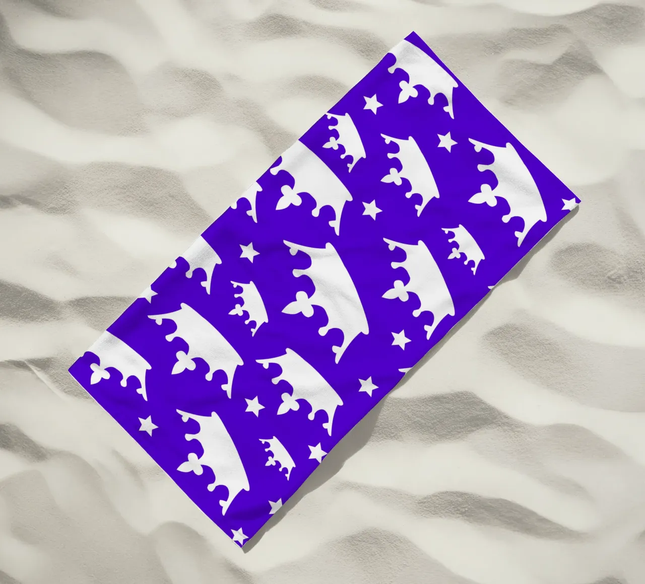 Crown with stars pattern telo mare da baobabprintstore