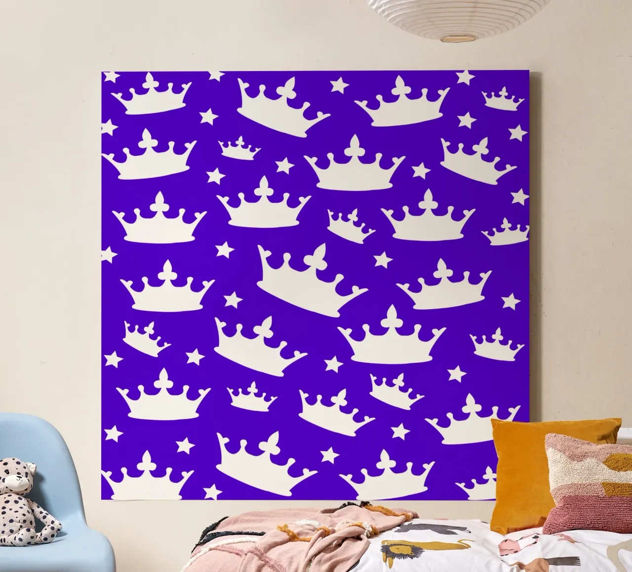Crown with stars pattern tela da baobabprintstore