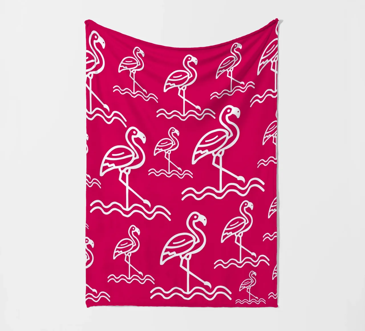 Pink flamingos pattern coperta in pile da baobabprintstore