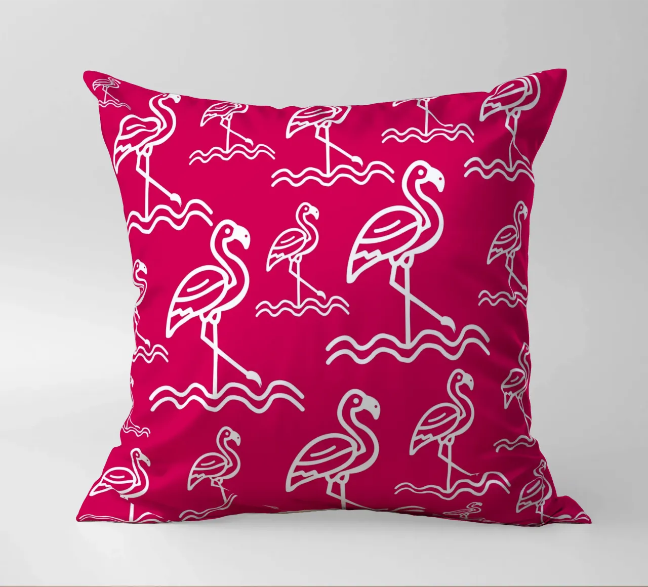 Pink flamingos pattern cuscino da baobabprintstore