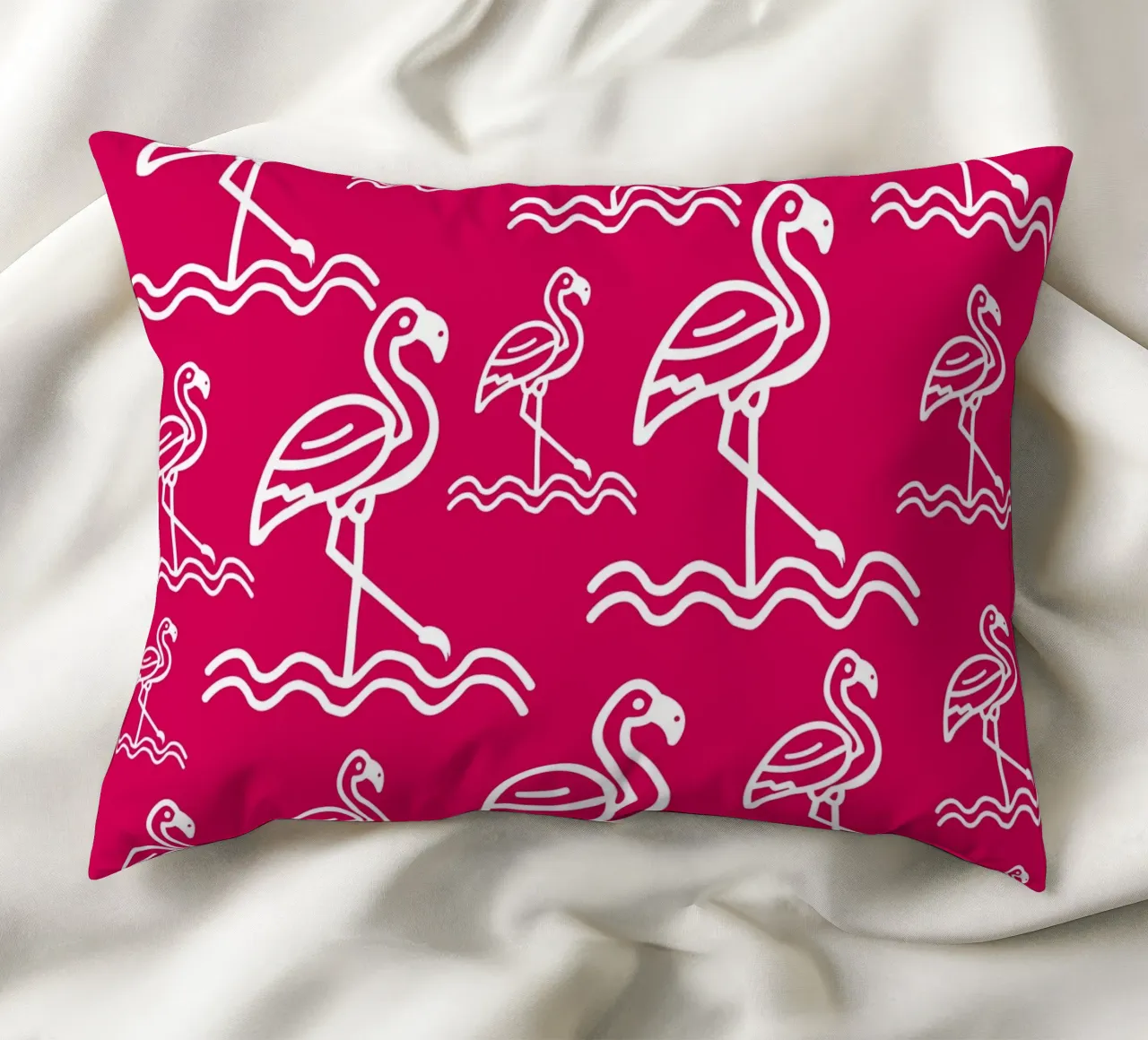Pink flamingos pattern cuscino da baobabprintstore