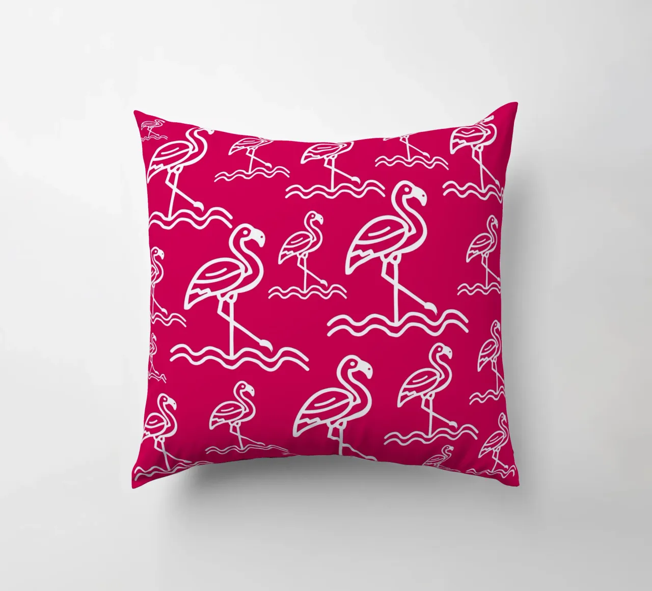 Pink flamingos pattern cuscino da baobabprintstore