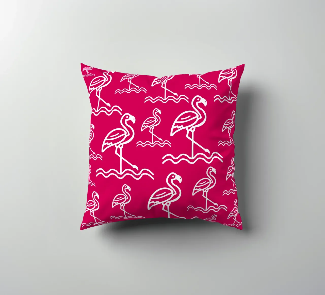 Pink flamingos pattern cuscino da baobabprintstore