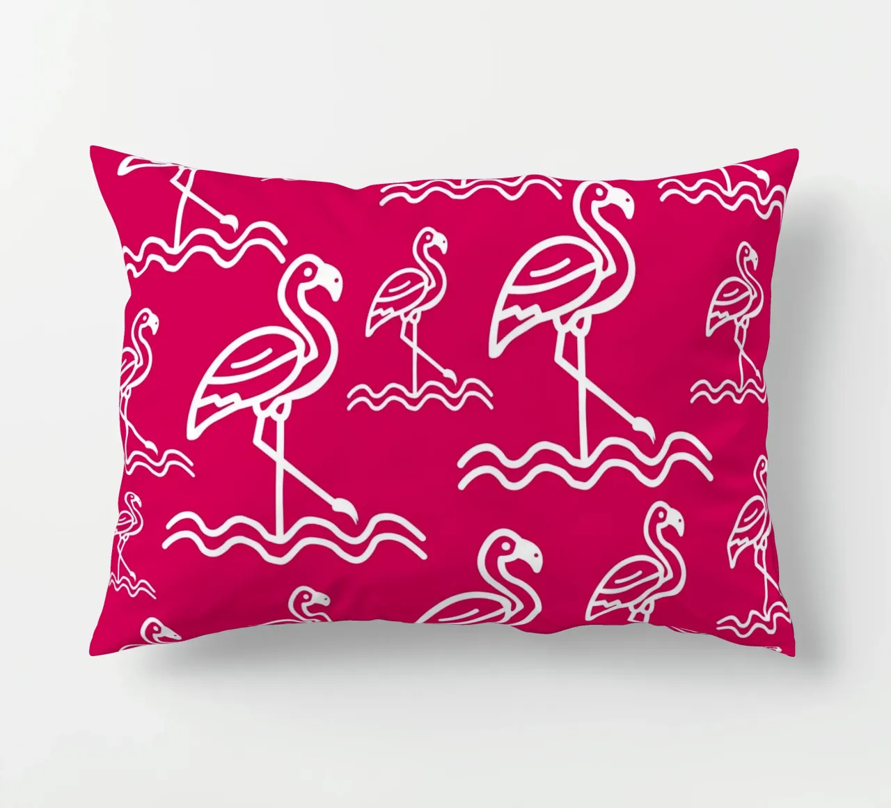 Pink flamingos pattern cuscino da baobabprintstore