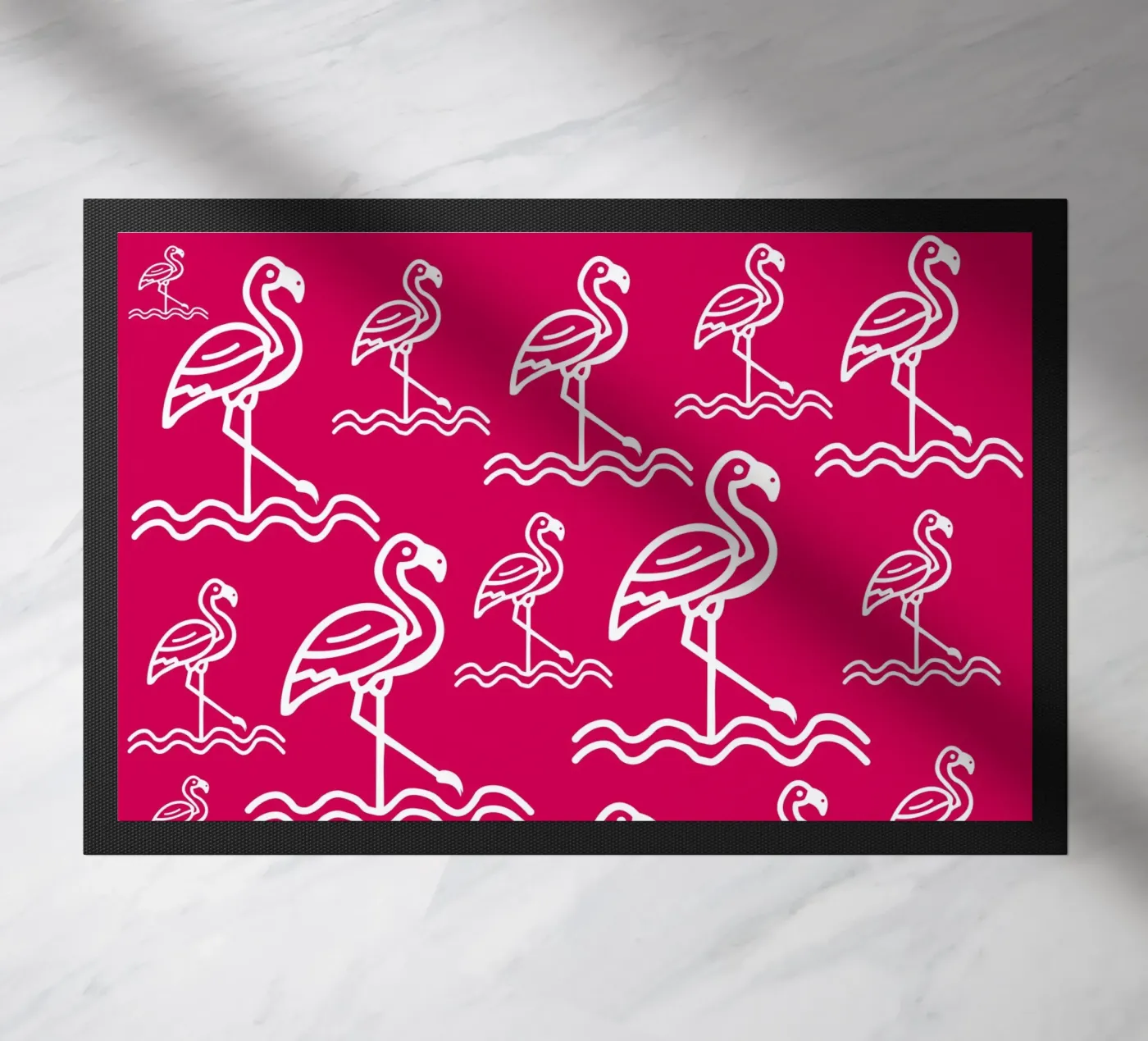 Pink flamingos pattern deurmat van baobabprintstore