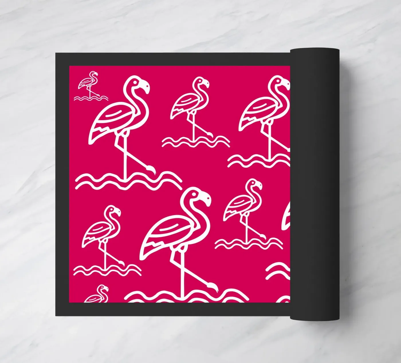 Pink flamingos pattern deurmat van baobabprintstore