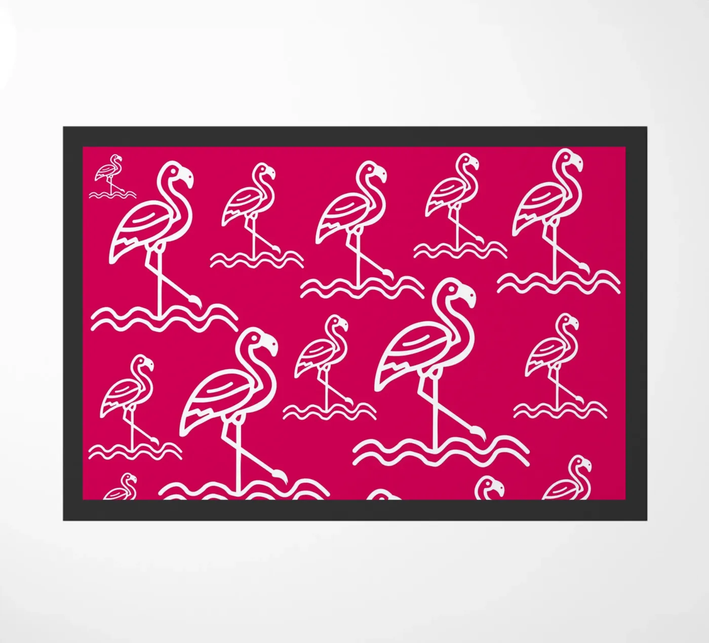 Pink flamingos pattern deurmat van baobabprintstore