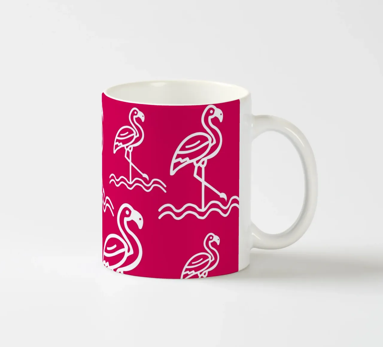 Pink flamingos pattern tazza in ceramica da baobabprintstore