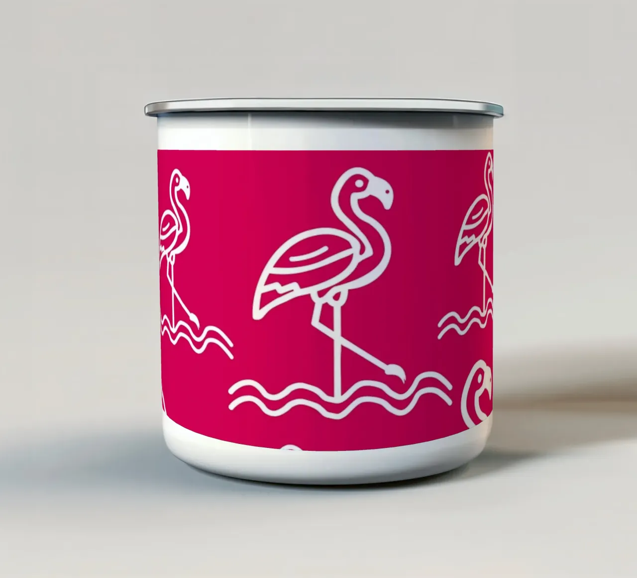 Pink flamingos pattern tazza in smalto da baobabprintstore