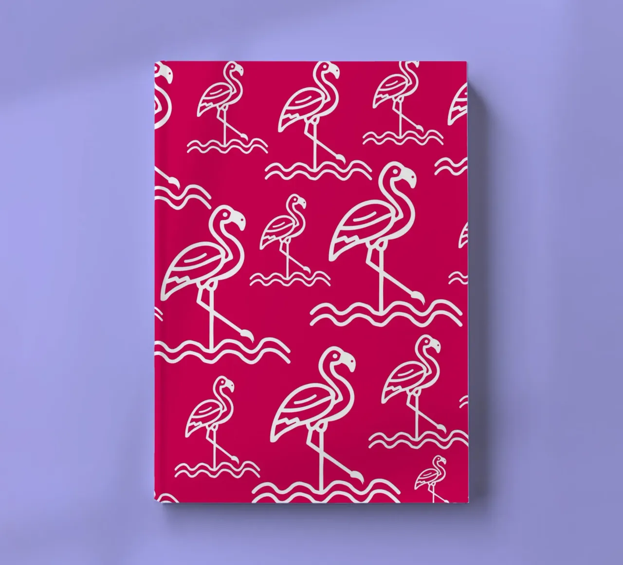 Pink flamingos pattern notebook by baobabprintstore