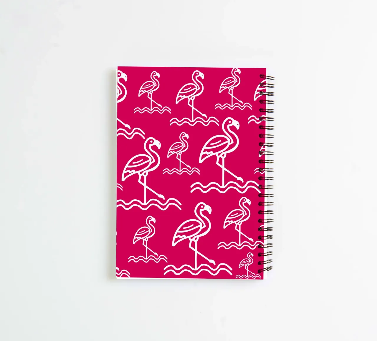 Pink flamingos pattern diario ad anelli da baobabprintstore