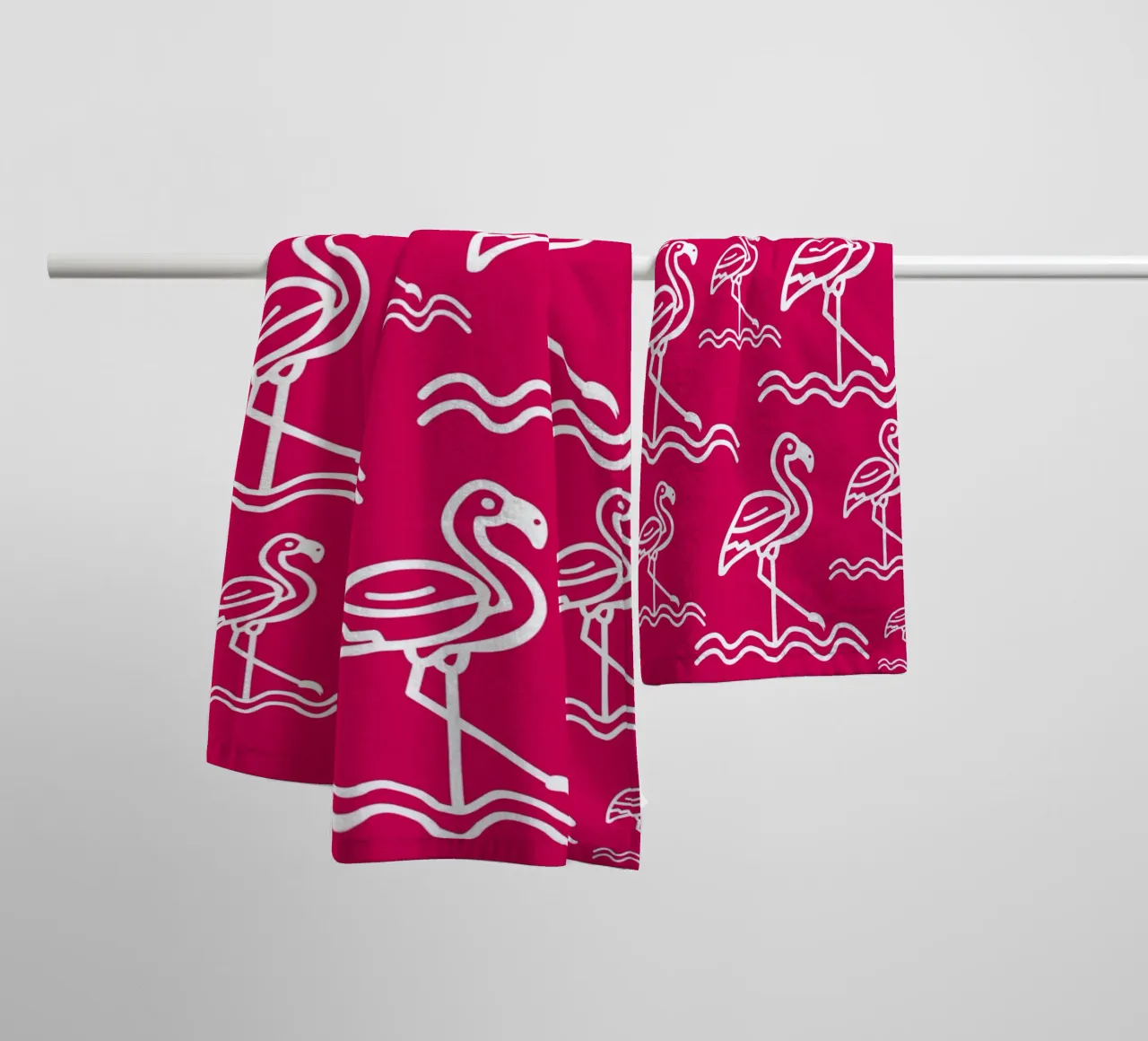 Pink flamingos pattern asciugamano da bagno da baobabprintstore