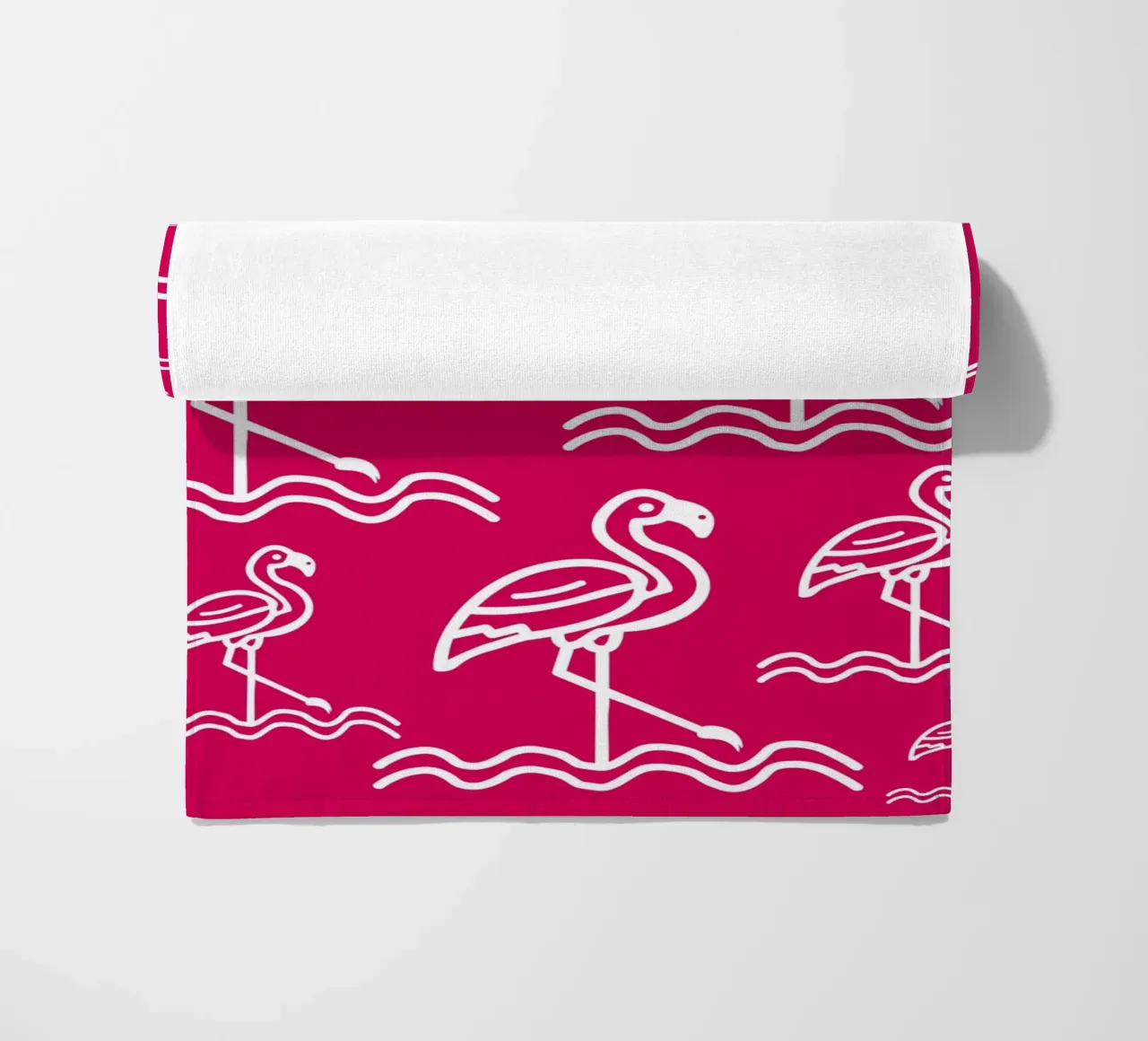 Pink flamingos pattern telo mare da baobabprintstore