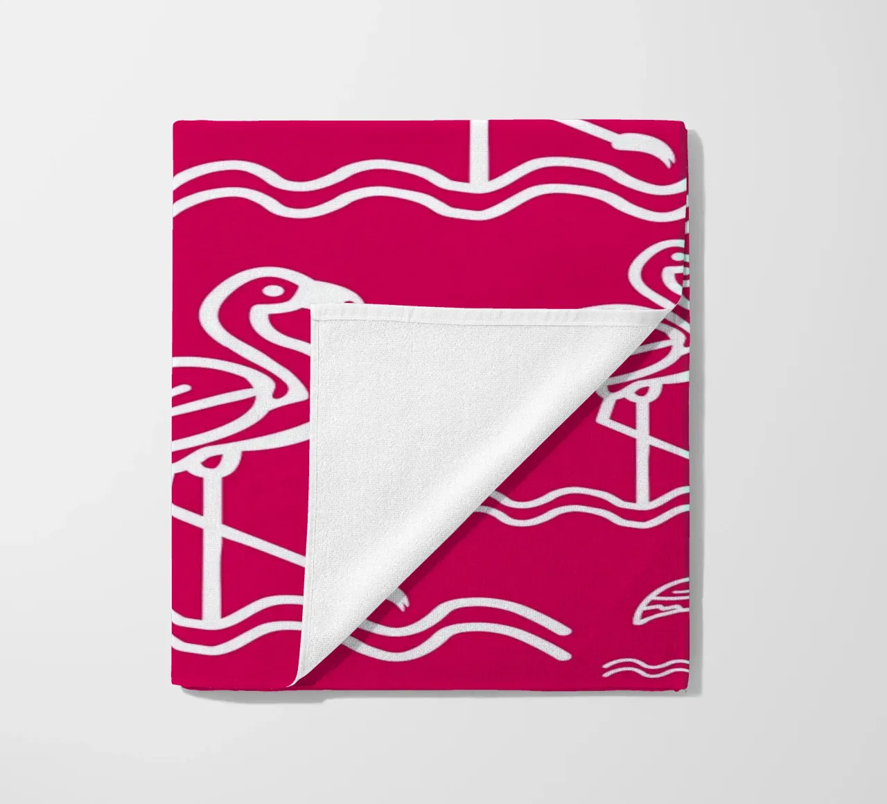 Pink flamingos pattern telo mare da baobabprintstore