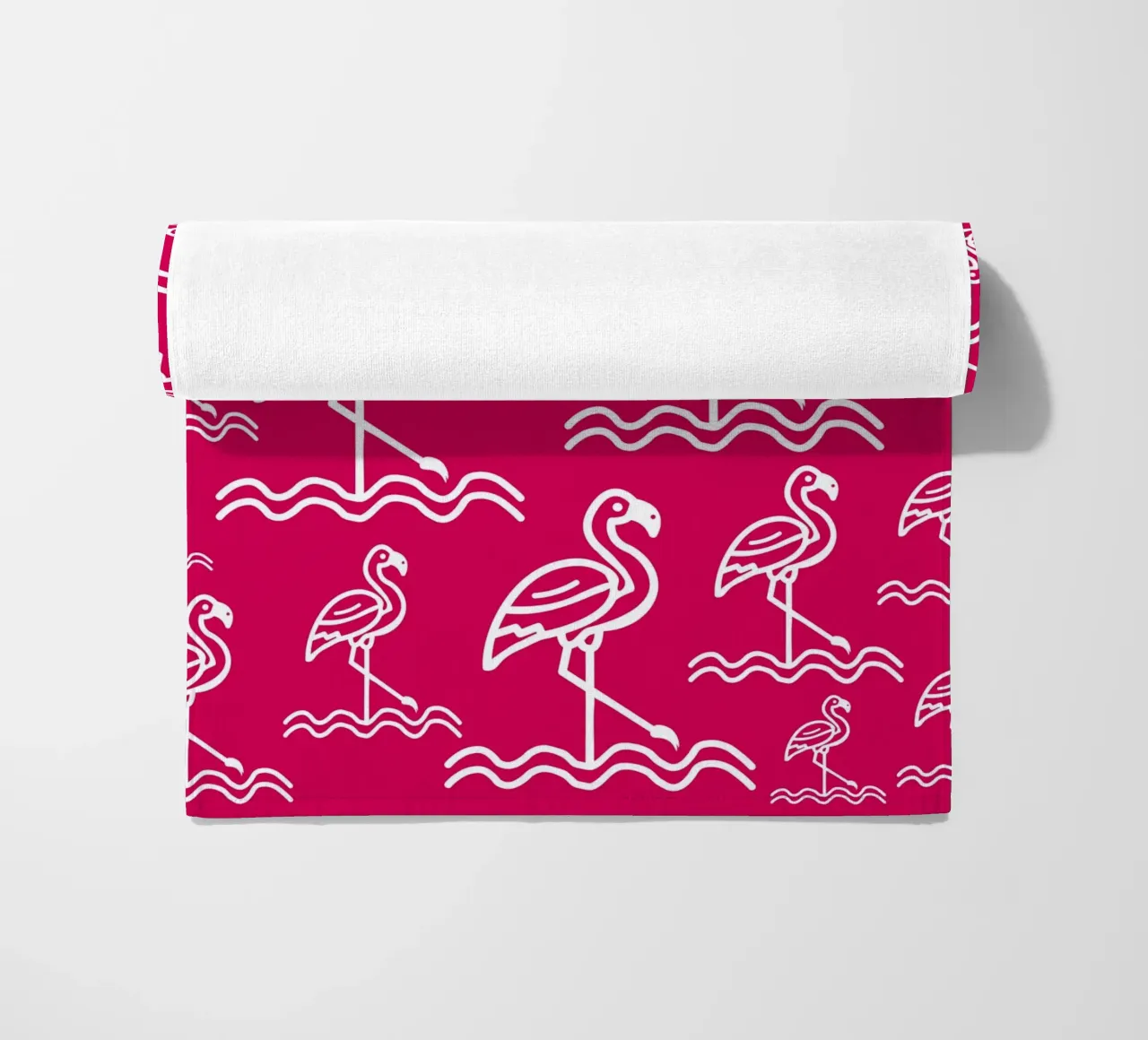 Pink flamingos pattern telo mare da baobabprintstore