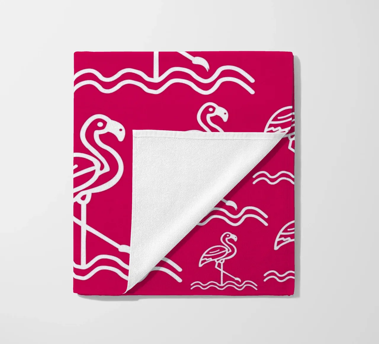 Pink flamingos pattern telo mare da baobabprintstore