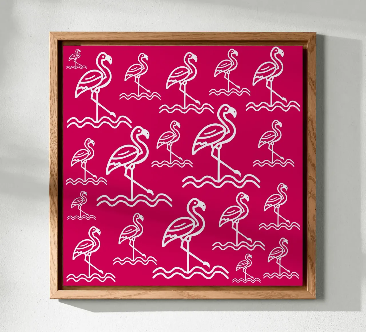 Pink flamingos pattern alluminio dibond da baobabprintstore