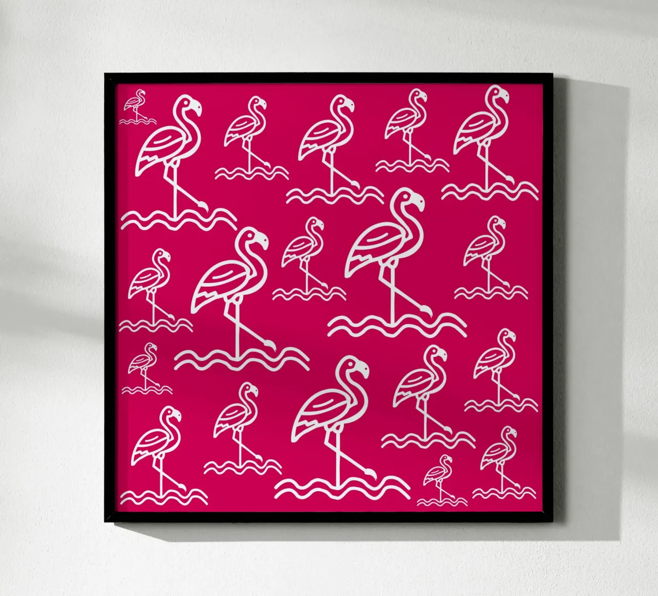 Pink flamingos pattern carta hahnemühle da baobabprintstore