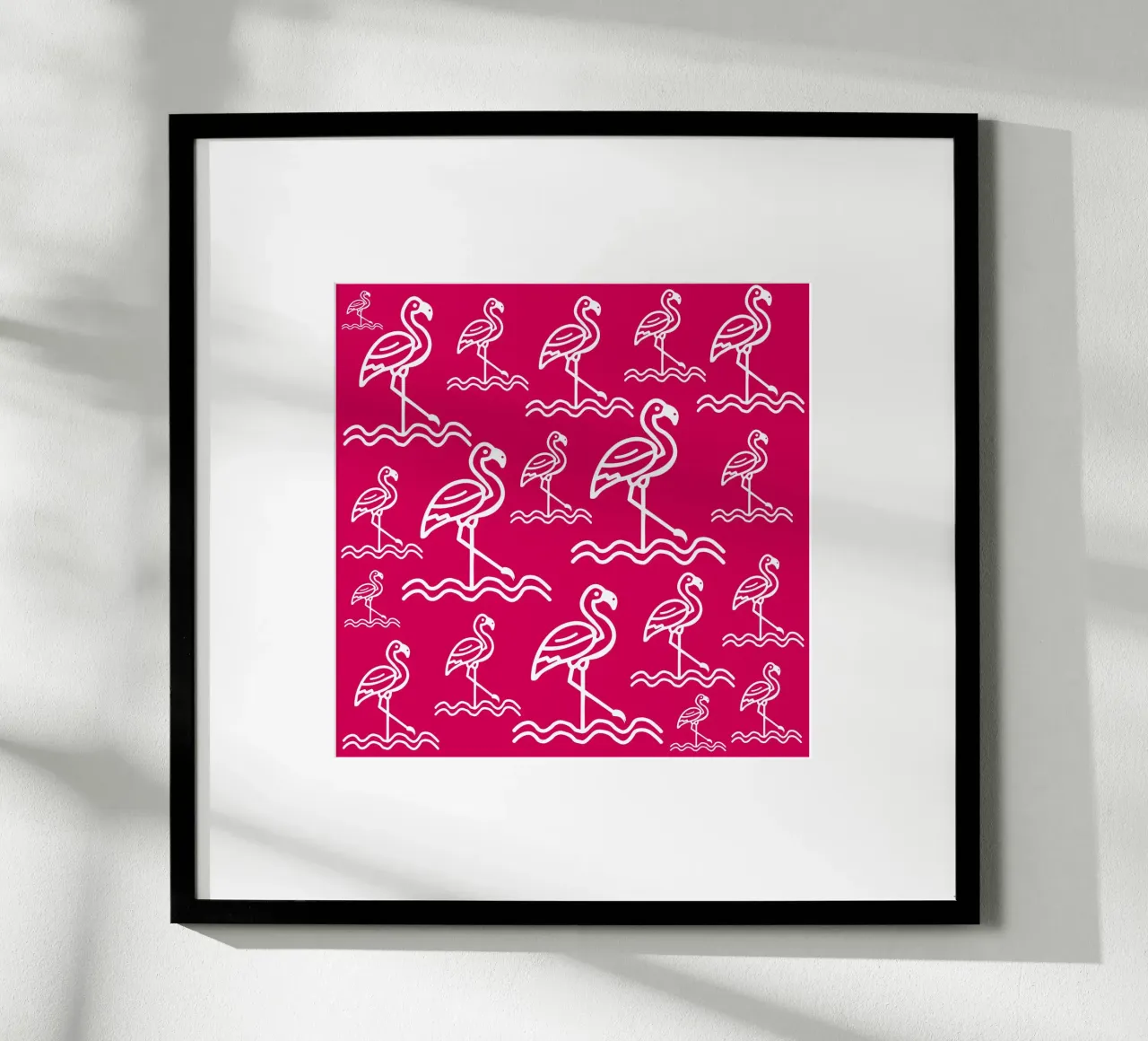 Pink flamingos pattern carta hahnemühle da baobabprintstore
