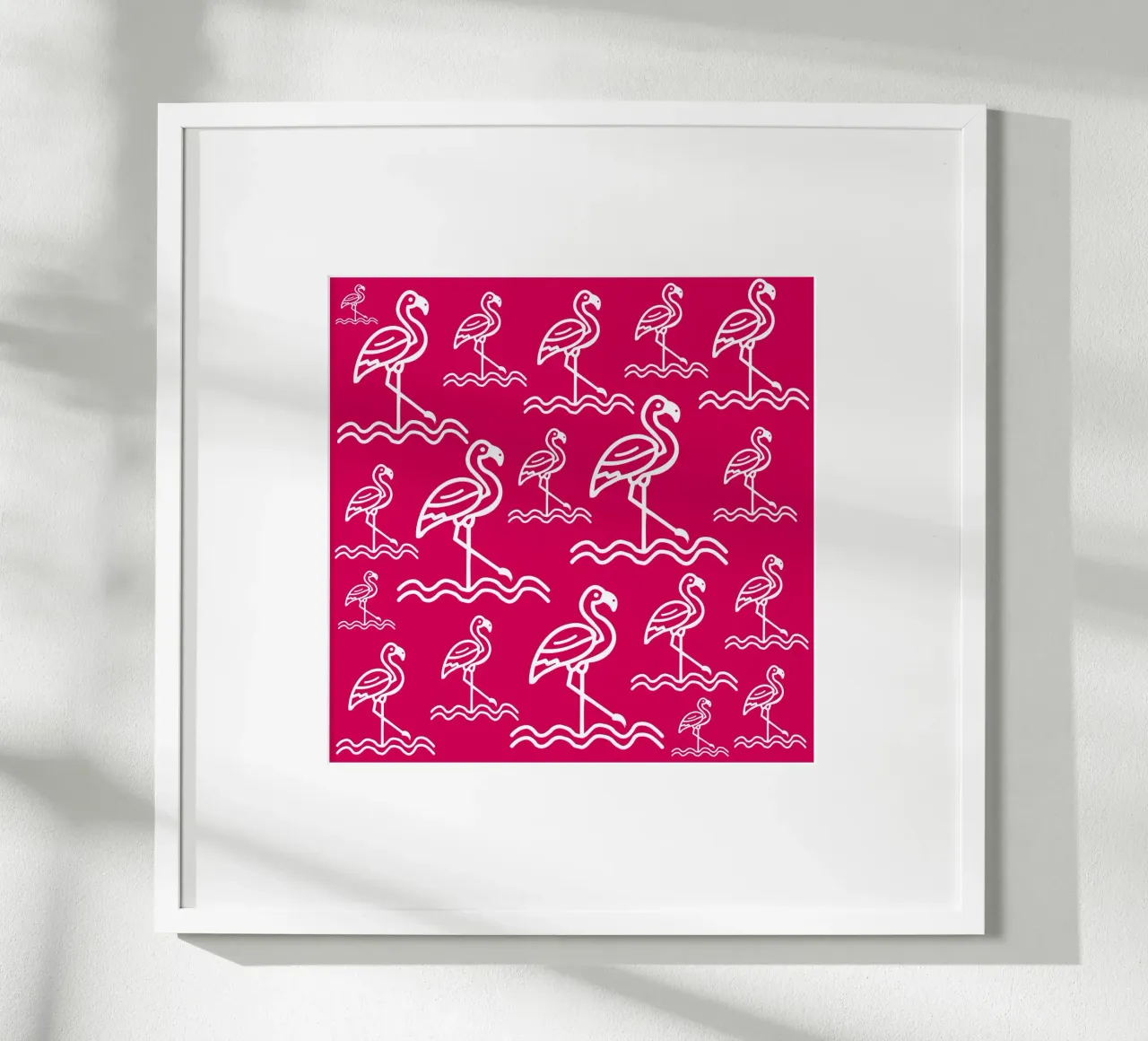 Pink flamingos pattern carta hahnemühle da baobabprintstore