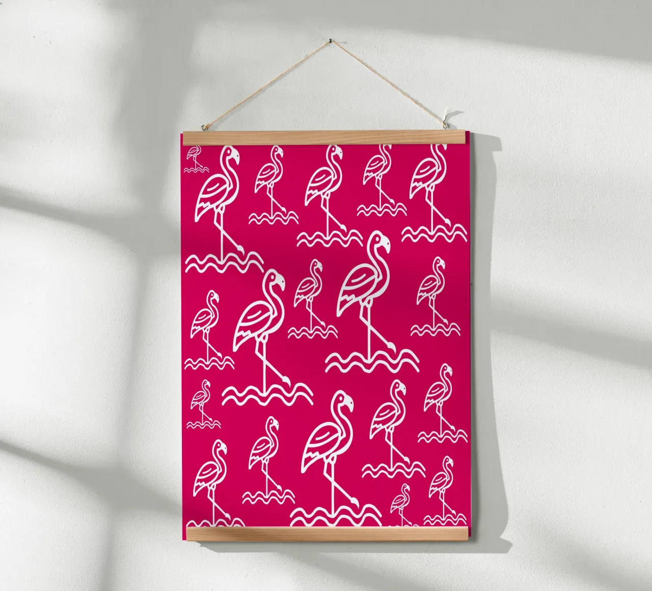 Pink flamingos pattern carta hahnemühle da baobabprintstore